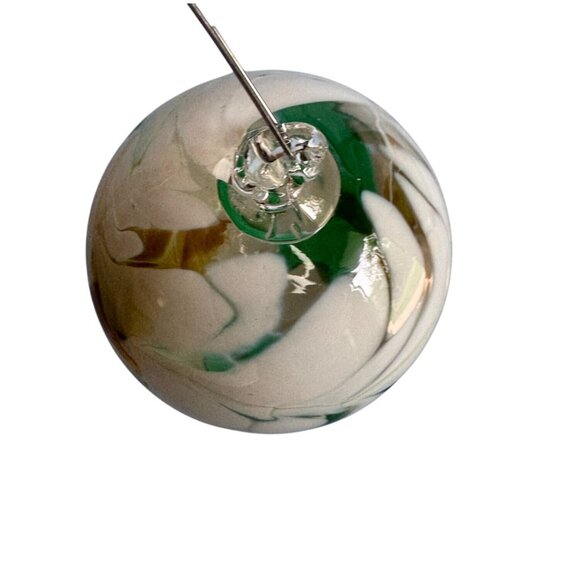 Handmade Val Glashütte Swirled Glass Ornament Green Spirit Ball Austria Signed 3 - Picture 4 of 9